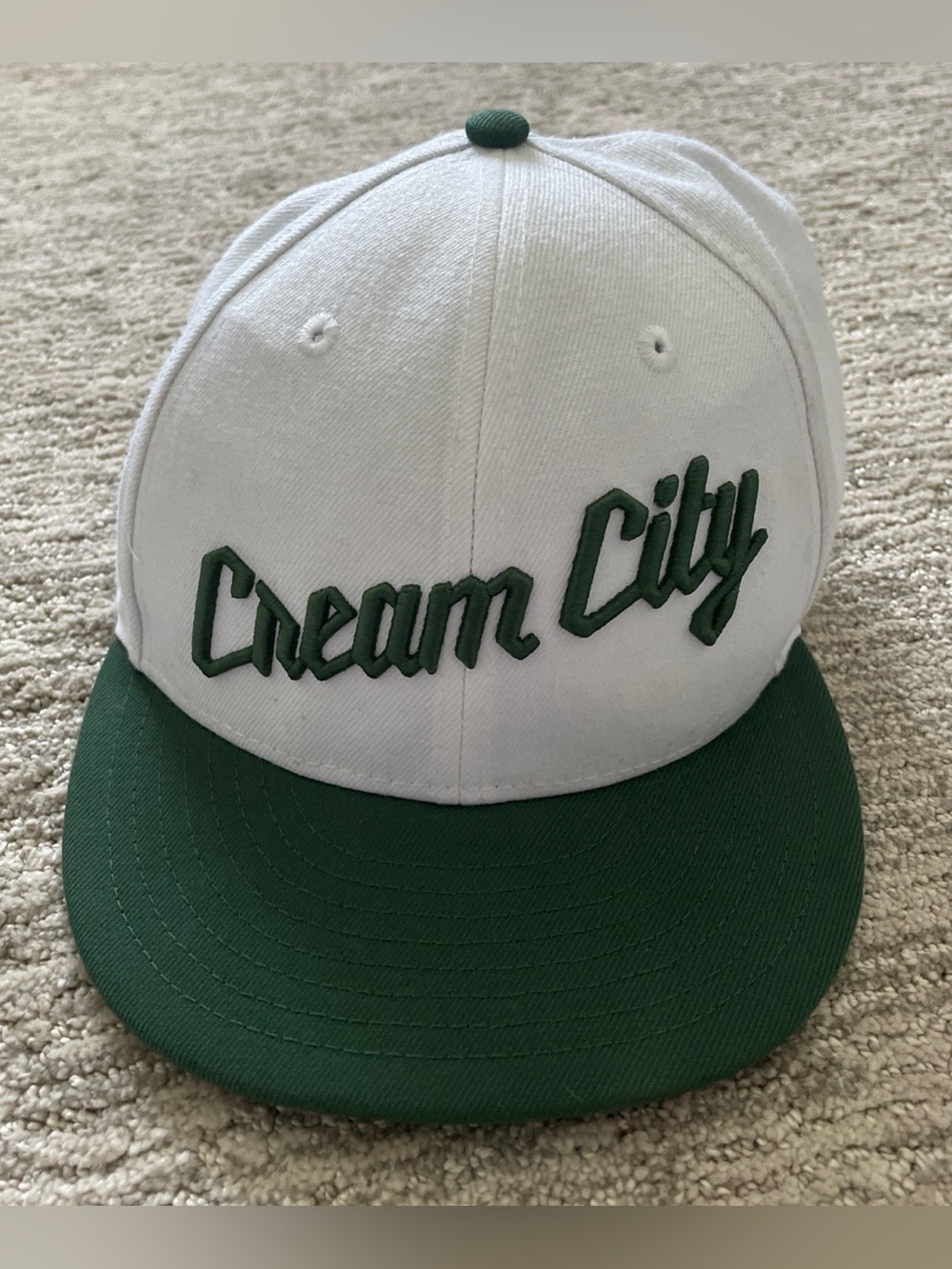 Milwaukee Bucks Cream City Edition New Era 9Fifty Snapback Adjustable White Hat